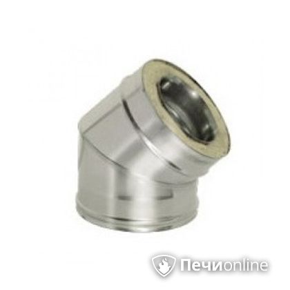 Дымоход Дымок Колено 45° с изоляцией 0,8 мм. OTFR45 150/230 в Липецке
