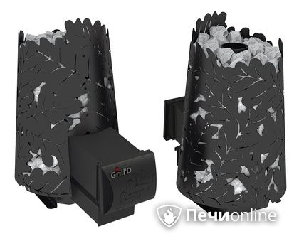 Дровяная печь-каменка GrillD Dubravo mini long black в Липецке