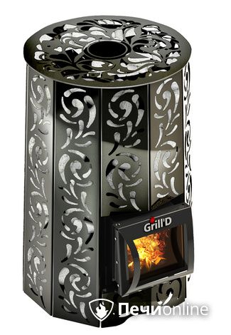 Дровяная печь-каменка GrillD Violet short Жадеит 80 в Липецке