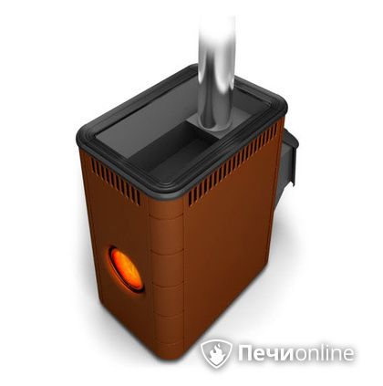 Дровяная банная печь TMF  Аврора Inox ДА Иллюминатор терракота  в Липецке