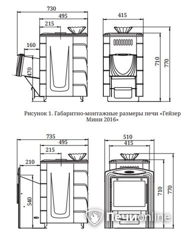 Дровяная печь-каменка TMF Гейзер Мини 2016 Inox ДН ЗК ТО антрацит в Липецке
