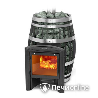 Дровяная банная печь TMF Саяны XXL 2015 Carbon Витра с закрытой каменкой и теплообменником в Липецке