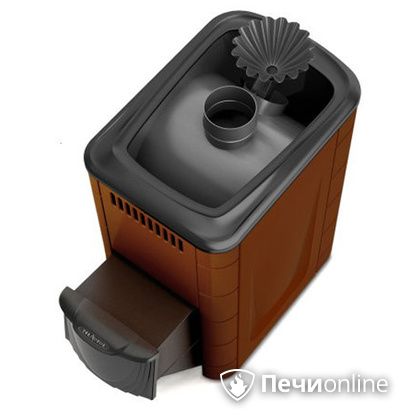 Дровяная банная печь TMF Ангара 2012 Carbon с закрытой каменкой дверь антрацит терракота в Липецке