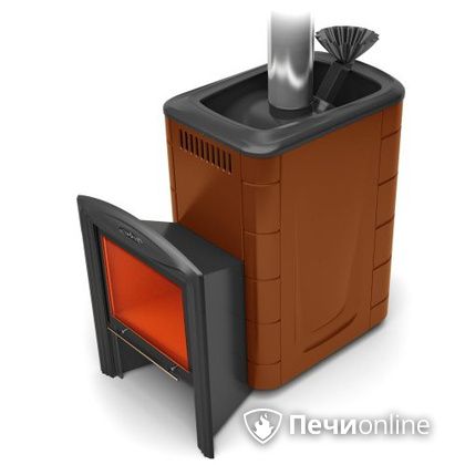 Дровяная банная печь TMF Гейзер 2014 Carbon Витра терракота в Липецке