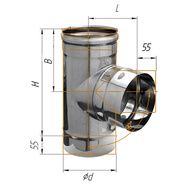 Дымоход Феррум Тройник  нержавеющий 08 90гр. d-200 