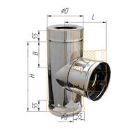 Дымоход Феррум Тройник утепленный нержавеющий 0.5/зеркальный 90гр. d-150/210 по воде