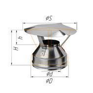 Дымоход Феррум Оголовок  нержавеющий  d-115/200 по воде